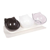 Maxbell Raised Cat Bowls Durable Cat Food and Water Bowl for Indoor Cats Puppy Black White Clear