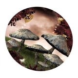 Max Round 3D Mushrooms Waterproof Table Cover Tablecloth for Table 140cm Dia