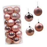 Maxbell 24 Pieces Christmas Balls Ornament Shatterproof for Wedding Holiday Home Pink Aureate