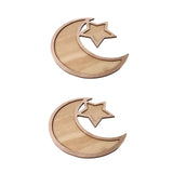 Maxbell 2Pcs Ramadan Serving Tray Jewelry Display Party Favors Boxwood Snack Plate Style D