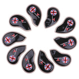 Maxbell 10pcs/pack Golf Club Head Covers Wedge Iron Protective Iron Covers Black