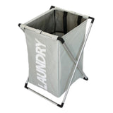 Max Aluminum Alloy Frame Foldable Waterproof Laundry Hamper with Handles Grey