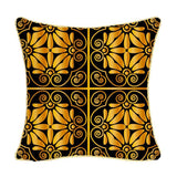 Max Gold Trimmed Square Flannel Throw Piwllow Cover 18"x18" with Zipper Style 5