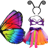 Maxbell 4Pcs Girls Fairy Costume Set Butterfly Wing for Stage Performance Carnival Style A