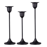 Maxbell Set of 3Pcs Candle Holders Matte Black Candlestick Holders Durable Adornment
