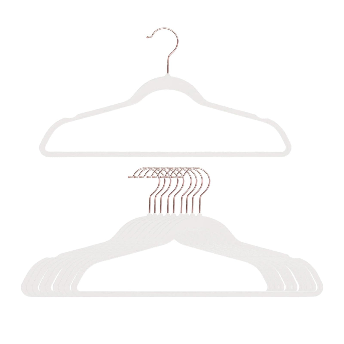 Maxbell 10x Coats Racks Trouser Non Slip Clothes Hangers for Cloakroom Nursery White