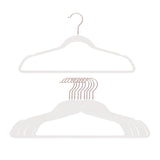 Maxbell 10x Coats Racks Trouser Non Slip Clothes Hangers for Cloakroom Nursery White