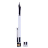 Max 2in1 USB 2.0 Flash Drive & Ballpoint Pen U Disk Memory Stick White 8GB