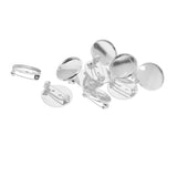 Max 10pcs Brooch Blank Lapel Pin Badge Base Pin-Back Button Base 20mm platinum