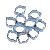 Maxbell 25-28MM DOUBLE EAR CLIPS ,O CLAMP ,ZINC PLATED STEEL ,10 PACK