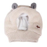 Maxbell Dog Hat Winter Warm Dog Headwear for Small Medium Dogs Beige