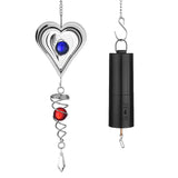 Max 3D Metal Wind Chime Whirl Moving Rotating Hanging Decoration Heart Shaped