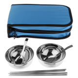 Maxbell Camping Cutlery Set Blue (flat-bottomed spoon) two-piece set - Aladdin Shoppers