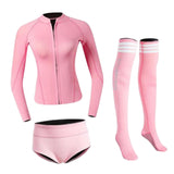 Maxbell Womens Wetsuit Diving Suit Thermal Stockings Front Zipper for Swimming S Size Pink