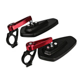 Maxbell Pair CNC Handle Bar End Rearview Side View Mirrors Fit for Motorcycle Red