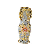 Maxbell Ceramic Vase Gold Ornament Creative Flower Pot for Hotel Desktop Anniversary StyleF