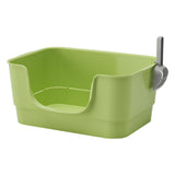 Maxbell Cat Litter Box Sturdy Cat Litter Basin Pet Supplies Open Top Pet Litter Tray Green