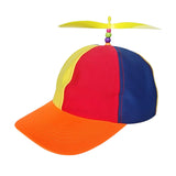 Maxbell Multicolor Rainbow Hat Rotating Funny Unstructured for Sports 54cm