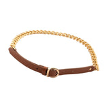 Maxbell Women Waist Belt Metal Chain PU Leather for Boys Girls Club Bar Cosplay Brown