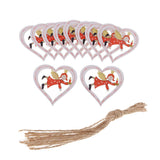 Maxbell 10 Piece Wooden Christmas Tree Hanging Decoration Ornament Heart 68x63mm