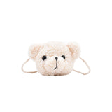 Maxbell Fashion Bear Plush Shoulder Bag Casual Women for Party Birthday Street White