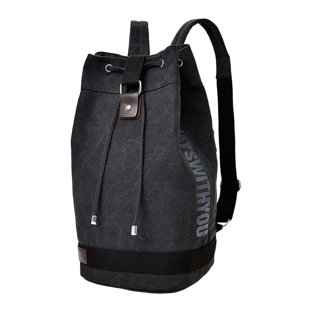 Maxbell Men's Canvas Backpack Rucksack Laptop Backpack for Mountaineering Hiking Black L
