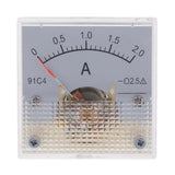 Max DC Ammeter Analog Panel Meter Amp Meter Current Gauge 2.5% 0-2A