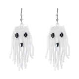 Maxbell Beaded Earrings Halloween Theme for Women Girls Beaded Long Tassel Party Ghost