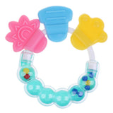 Maxbell Toddler Teether Chew Toy Molar Rod Silicone Handbell Jingle Baby Use Green