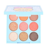 Maxbell Matte Shimmer 9 Color Eyeshadow Palette Blendable Eye Shadow Powder Grapefruit