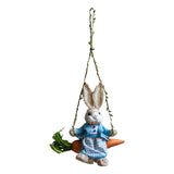 Maxbell Easter Bunny Pendant Rustic Swing Rabbit Hanging Ornament for Bedroom Office Female