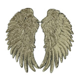 Maxbell 3D Feather Wings Sequin Patches for Clothes Hats Bags Embellishment Golden