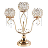 Maxbell Crystal Candle Holder 3 Arms Tea Light Holders for Wedding Home Decor Gift