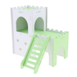 Max Hamster Hideout House Cabin Cages Wooden Villa Hut Play Toy Green