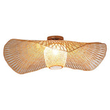 Maxbell Bamboo Ceiling Light Fixture Lamp E27 Base Rustic for Passway Living Room 75cm