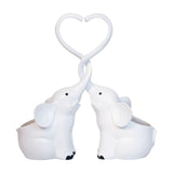 Maxbell 2x Elephant Planter Elephant Figurine Plant Pots Home Decor Flower Pot White