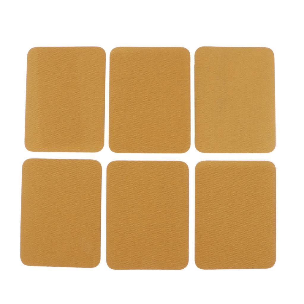 Max 6pcs Iron on Jean Patches Jeans Repair Kit for Clothing Jacket Khaki