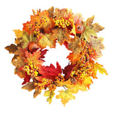 Maxbell Fall Pumpkin Wreath Hanging Decor Harvest Halloween Indoor Home