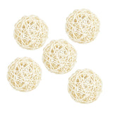 Maxbell 5Pcs 7cm Wicker Rattan Vine Ball DIY Ornaments Craft Embellishment white