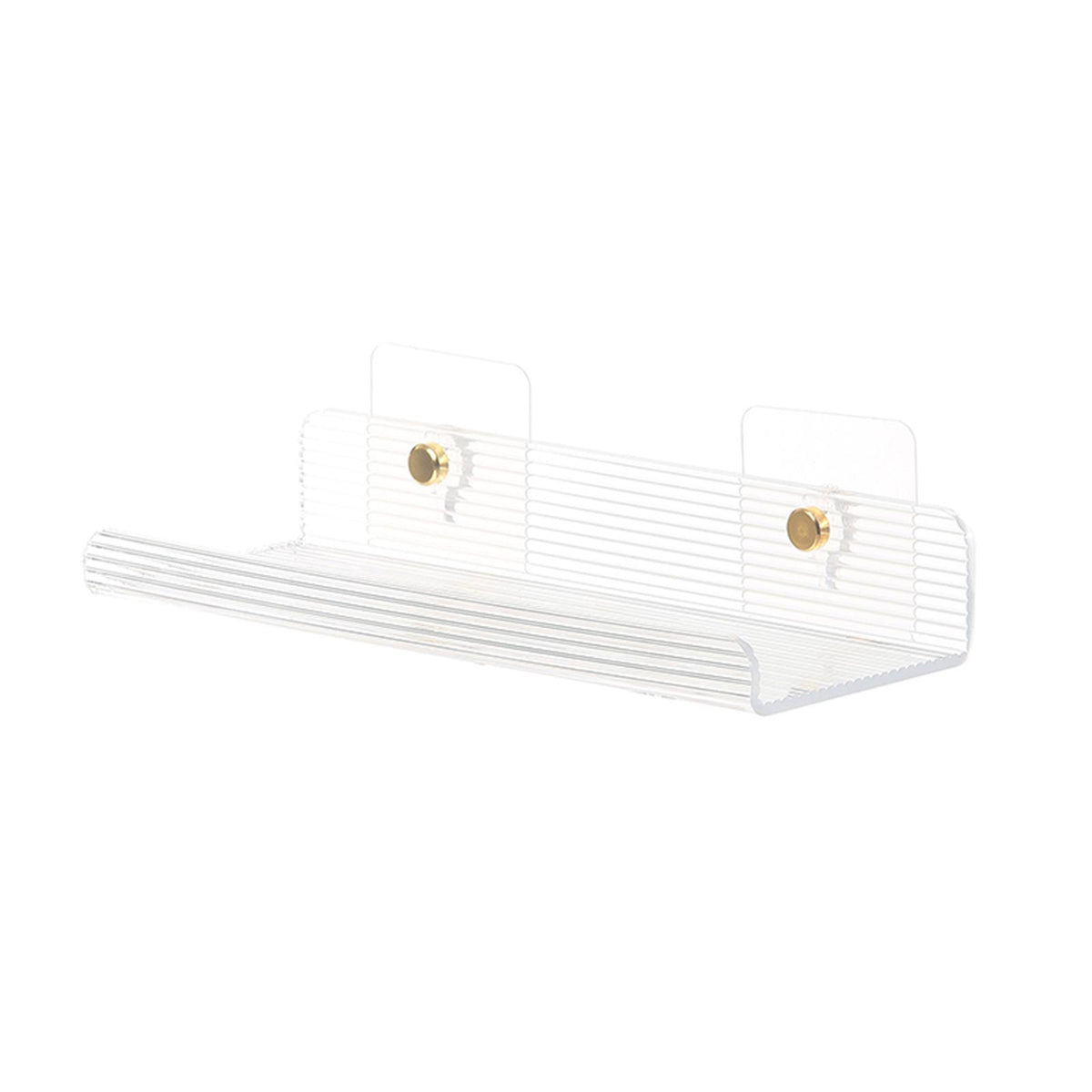 Maxbell No Drilling Shower Shelf Shampoo Spices Holder for Wall Bathroom Kitchen Horizontal grain30cm
