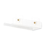 Maxbell No Drilling Shower Shelf Shampoo Spices Holder for Wall Bathroom Kitchen Horizontal grain30cm