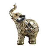 Maxbell Modern Elephant Statue Resin Figurine Collectible for Office Desktop Decor Aureate