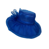 Maxbell Organza Hat Tea Party Hat Sun Hat Derby Hat for Camping Blue