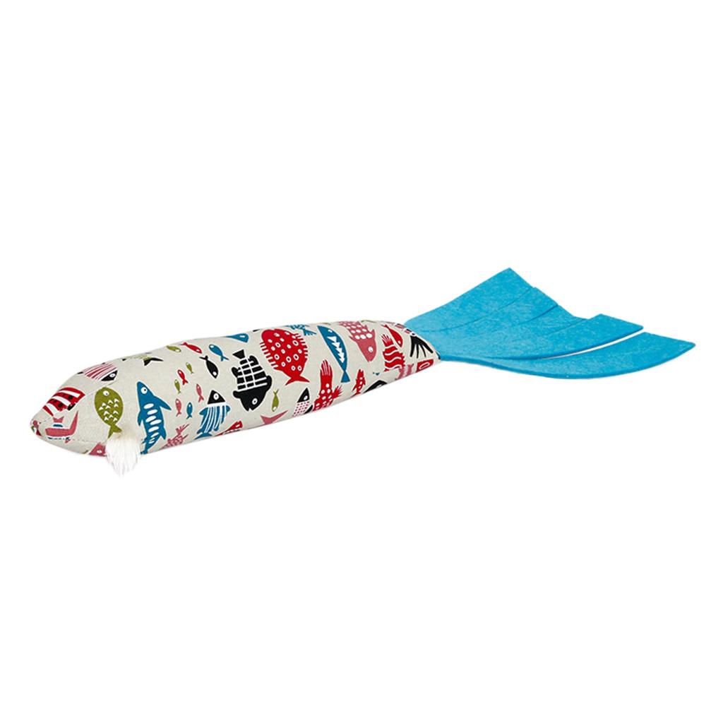 Max Cute Fish Shape Cat Toy with Catnip Cat Bite Chew Play Toy for Pet Cat Beige