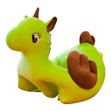 Max Soft Plush Unicorn Shape Foot Stool Cover  Green