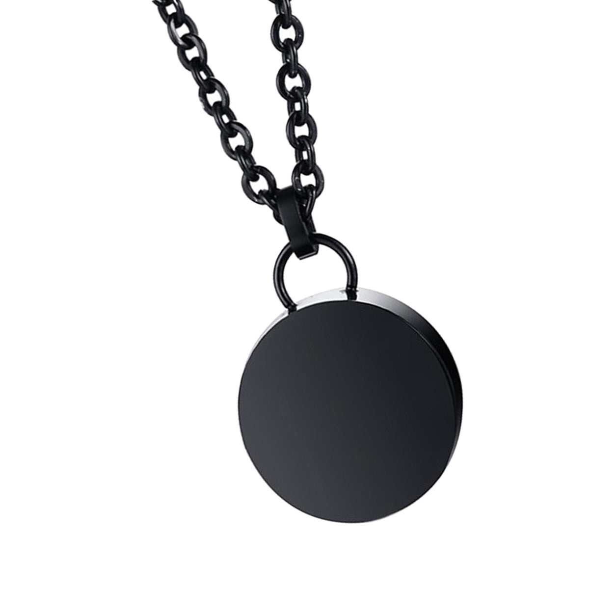 Maxbell Cremation Urn Necklace Stainless Steel Round Locket for Women Men Black
