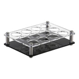 Maxbell Glass Cup Tray Rack Round Holes Glasses Holder for Exhibition Pantry Parties 12Hole Black