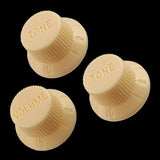 Max Guitar 1Volume & 2Tone Control Buttons Knobs for ST Sq Electric Guitar Cream