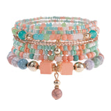 Maxbell Stackable Bohemian Beads Bracelets Multilayered Charm Stack Boho for Girls