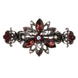 Maxbell Vintage Crystal Flower Hair Claws Clamps Hair Jewelry for Womens Girls Red
